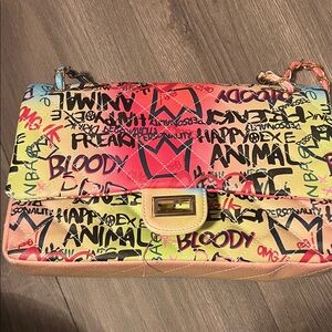 Vibrant Multicolor Graffiti Shoulder Bag